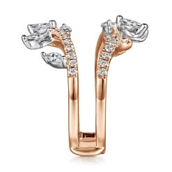 Best Gabriel & Co. 14K White and Rose Gold Marquise and Round Diamond Ring Enhancer - 0.8 ct
