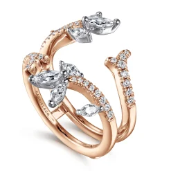 Best Gabriel & Co. 14K White and Rose Gold Marquise and Round Diamond Ring Enhancer - 0.8 ct