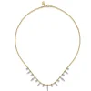Outlet Gabriel & Co. 14K White and Yellow Gold Bead Chain and Diamond Droplet Necklace