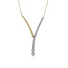 New Gabriel & Co. 14K White and Yellow Gold Bujukan Beads and Diamond Y Necklace