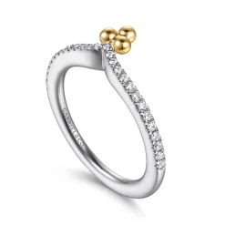 Discount Gabriel & Co. 14K White and Yellow Gold Bujukan Clover And Diamond Smart Ring Enhancer