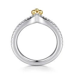 Discount Gabriel & Co. 14K White and Yellow Gold Bujukan Clover And Diamond Smart Ring Enhancer