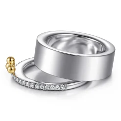 Discount Gabriel & Co. 14K White and Yellow Gold Bujukan Clover And Diamond Smart Ring Enhancer