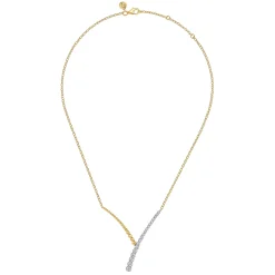 Online Gabriel & Co. 14K White and Yellow Gold Bujukan Beads and Diamond Y Necklace