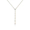 Discount Gabriel & Co. 14K White and Yellow Gold Diamond Y Knots Necklace