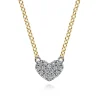 Clearance Gabriel & Co. 14K White and Yellow Gold Diamond Heart Pendant Necklace