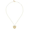 New Gabriel & Co. 14K White and Yellow Gold Diamond Heart Angel Wing Pendant Necklace