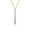 Outlet Gabriel & Co. 14K White and Yellow Gold Diamond Vertical Bar Link Necklace