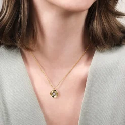 New Gabriel & Co. 14K White and Yellow Gold Diamond Cut Pendant Necklace