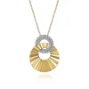 Online Gabriel & Co. 14K White and Yellow Gold Diamond Cut Drop Pendant Necklace