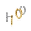Clearance Gabriel & Co. 14K White and Yellow Gold Diamond Easy Stackable Earrings