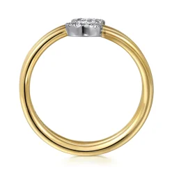 New Gabriel & Co. 14K White and Yellow Gold Diamond Wrap Ladies Ring