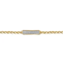Best Gabriel & Co. 14K White and Yellow Gold Diamond Bar Bracelet