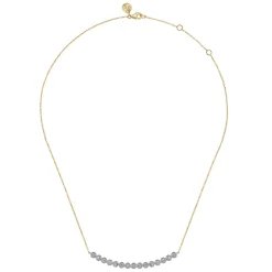 Sale Gabriel & Co. 14K White and Yellow Gold Diamond Bar Necklace