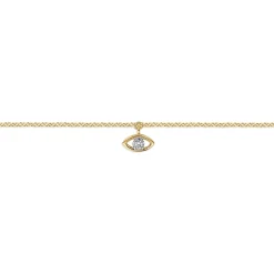 Sale Gabriel & Co. 14K White and Yellow Gold Diamond Evil Eye Charm Bracelet
