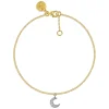 New Gabriel & Co. 14K White and Yellow Gold Diamond Moon Shape Charm Bracelet