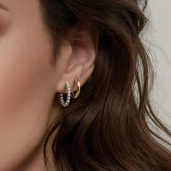 Discount Gabriel & Co. 14K White and Yellow Gold Diamond Stuggies Earrings