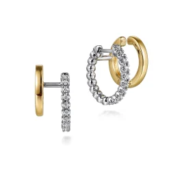 Discount Gabriel & Co. 14K White and Yellow Gold Diamond Stuggies Earrings