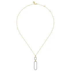 Online Gabriel & Co. 14K White And Yellow Gold Diamond Link Pendant Drop Necklace