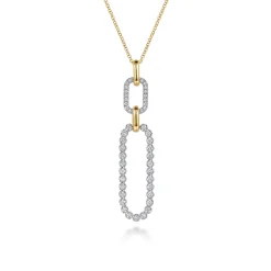 Online Gabriel & Co. 14K White And Yellow Gold Diamond Link Pendant Drop Necklace