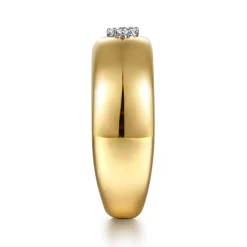 Discount Gabriel & Co. 14K White And Yellow Gold Diamond Clover Wide Band Ring