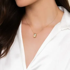 Outlet Gabriel & Co. 14K White And Yellow Gold Diamond Clover Slider Pendant Necklace