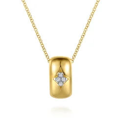 Outlet Gabriel & Co. 14K White And Yellow Gold Diamond Clover Slider Pendant Necklace