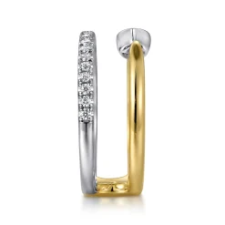 Online Gabriel & Co. 14K White and Yellow Gold Diamond Easy Stackable Ladies Ring