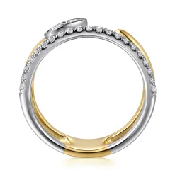 Online Gabriel & Co. 14K White and Yellow Gold Diamond Easy Stackable Ladies Ring