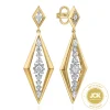 Gabriel & Co. 18K White and Yellow Gold Diamond Stud Drop Earrings