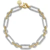 Clearance Gabriel & Co. 14K White and Yellow Gold Diamond Bujukan Link Bracelet