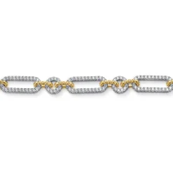 Clearance Gabriel & Co. 14K White and Yellow Gold Diamond Bujukan Link Bracelet