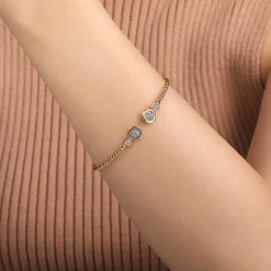 Sale Gabriel & Co. 14K White and Yellow Gold Diamond Bujukan Bangle