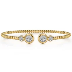 Sale Gabriel & Co. 14K White and Yellow Gold Diamond Bujukan Bangle