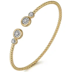 Sale Gabriel & Co. 14K White and Yellow Gold Diamond Bujukan Bangle