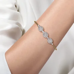 Online Gabriel & Co. 14K White and Yellow Gold Diamond Bujukan Bangle