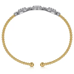 Online Gabriel & Co. 14K White and Yellow Gold Diamond Bujukan Bangle