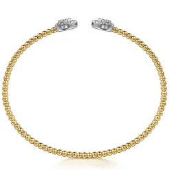 Discount Gabriel & Co. 14K White and Yellow Gold Diamond Pear Shape Bujukan Bangle