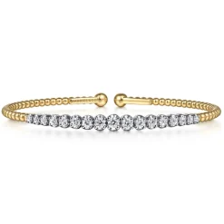 Discount Gabriel & Co. 14K White and Yellow Gold Diamond Bujukan Bangle