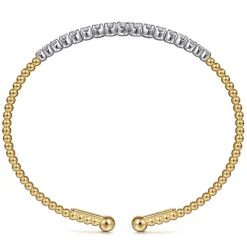 Discount Gabriel & Co. 14K White and Yellow Gold Diamond Bujukan Bangle