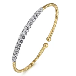 Discount Gabriel & Co. 14K White and Yellow Gold Diamond Bujukan Bangle