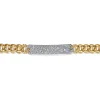 Sale Gabriel & Co. 14K White and Yellow Gold 8mm Hollow Cuban Link Chain Bracelet with Pave Diamond ID Plate