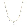 Hot Gabriel & Co. 14K White and Yellow Gold White Sapphire Station Necklace