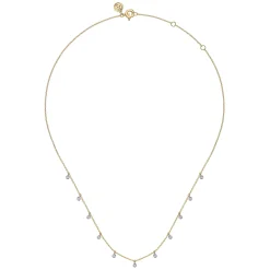 Hot Gabriel & Co. 14K White and Yellow Gold White Sapphire Station Necklace