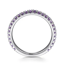 Online Gabriel & Co. 14K White Gold Amethyst Stackable Ring