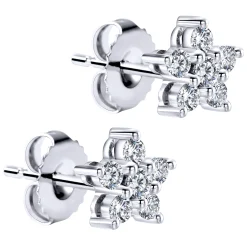 Best Gabriel & Co. 14K White Gold and Diamond Star Stud Earrings