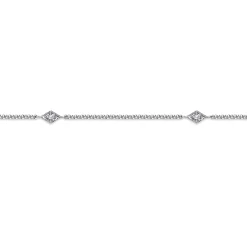 Sale Gabriel & Co. 14K White Gold Ankle Bracelet with Marquise Shaped Diamond Stations