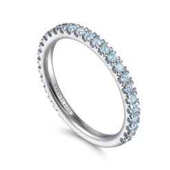 Discount Gabriel & Co. 14K White Gold AQ - Aquamarine Ladies Ring