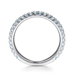 Discount Gabriel & Co. 14K White Gold AQ - Aquamarine Ladies Ring