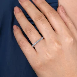 Discount Gabriel & Co. 14K White Gold AQ - Aquamarine Ladies Ring